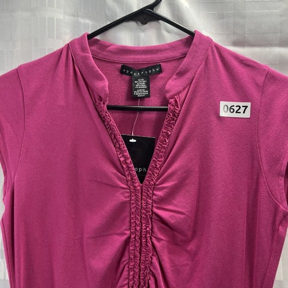 Apostrophe Women's Top Size M Color Pink Fuchsia Cap Sleeve - Picture 8 of 11